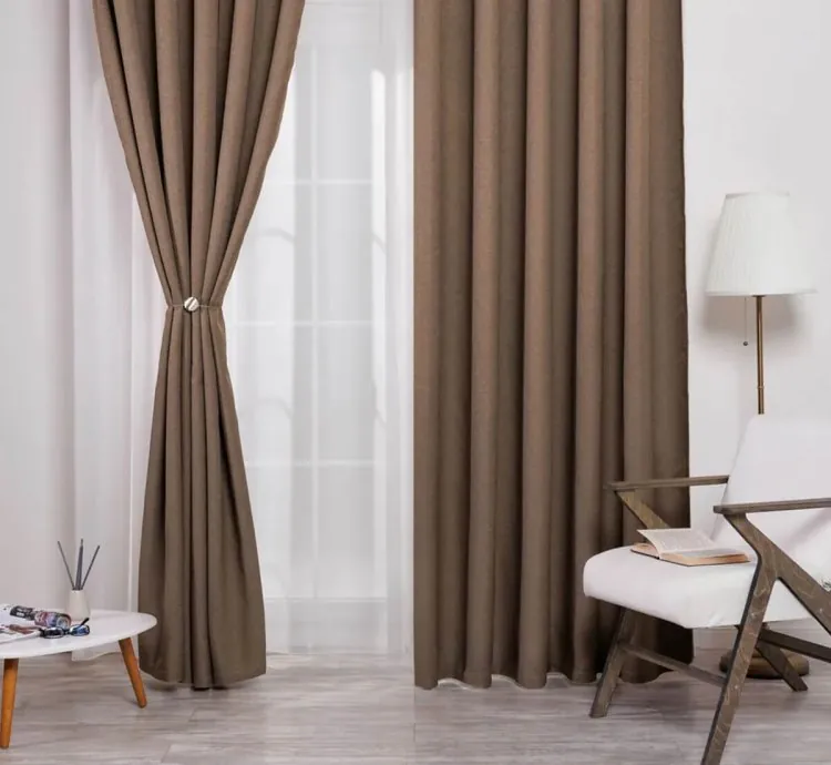 Tenda Double Face Lino e Oscurante Madame Dower Deste V9 Marrone