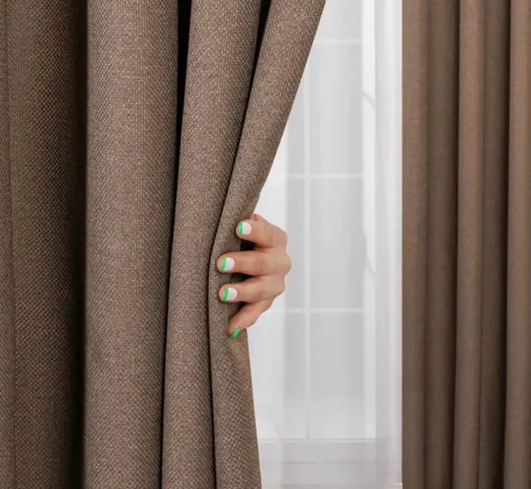 Tenda Double Face Lino e Oscurante Madame Dower Deste V9 Marrone