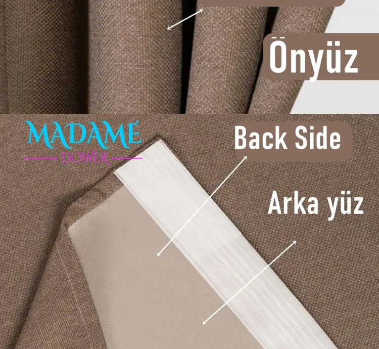 Tenda Double Face Lino e Oscurante Madame Dower Deste V9 Marrone