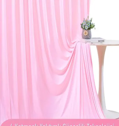 4 Katmanlı Güneşlik Pembe Perde - Ses, Sıcak, Soğuk, Işık Yalıtımlı