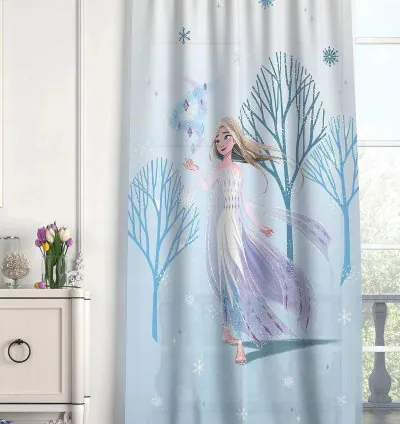 Disney Frozen 2 Lisanslı Tekli Fon Perde - Kar Taneleri