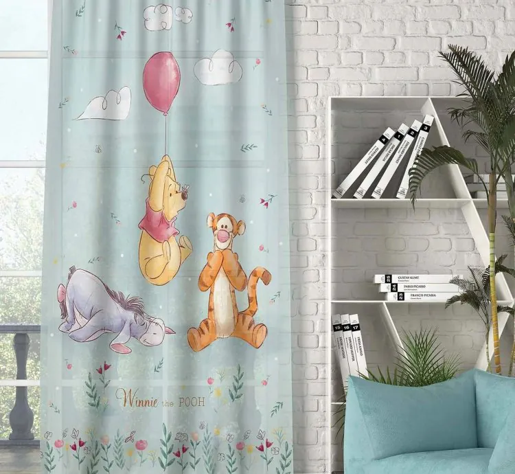 Rideau Disney Winnie l'Ourson et Ballons Chambre Enfant