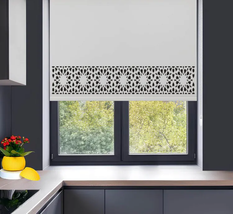 LazeX 2031 Laser Cut Roller Blind - Modern Living Room