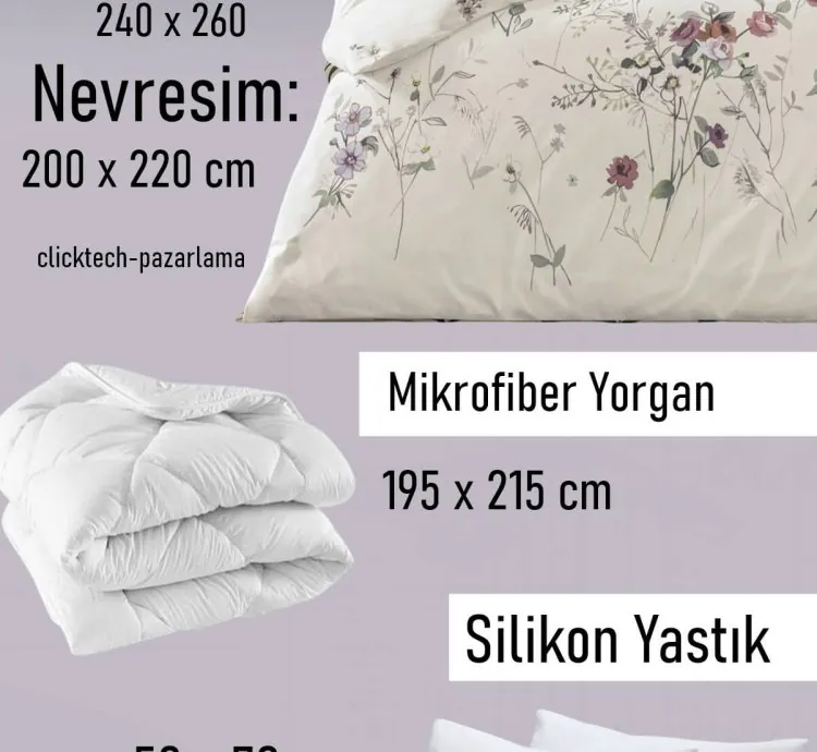 Taç Kiara Ecru Doppel-Baumwoll-Schlaf-Set