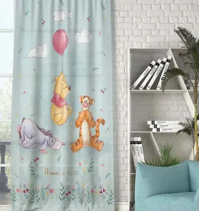 Disney Winnie The Pooh ve Balon Desenli Çocuk Odası Perdesi