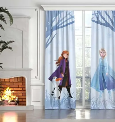 Disney Frozen 2 Lisanslı Çocuk Odası Fon Perde - 2 Kanat