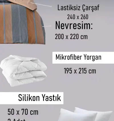 Set de Dormit Dublu Bumbac Taç Miles Portocaliu 4