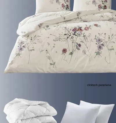 Set Letto Matrimoniale Cotone Taç Kiara Ecrù