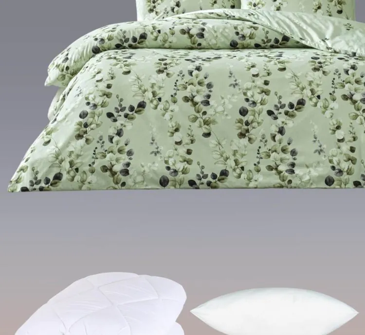 Set Letto Matrimoniale Cotone Taç Leif Verde - Atmosfera Naturale
