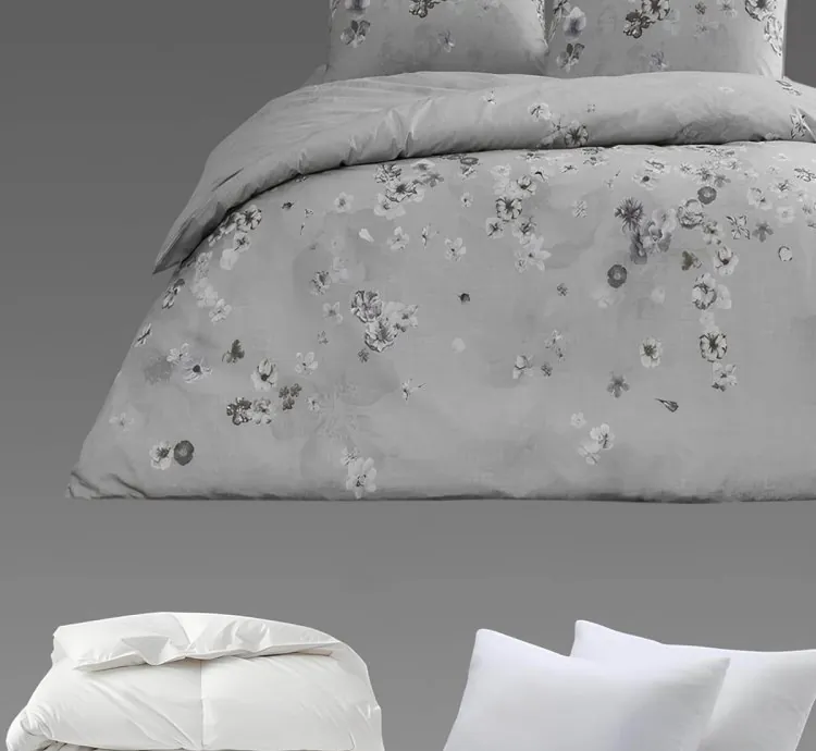 Set de Dormit Dublu Bumbac Taç Claire Gri - Design Modern