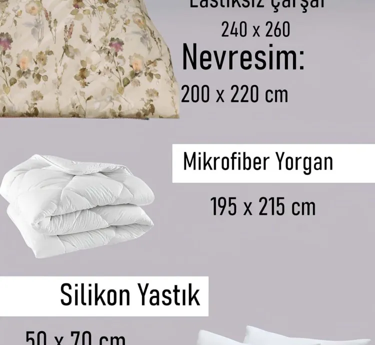 Set de Dormit Dublu Bumbac Taç Nina - Calitate 100%