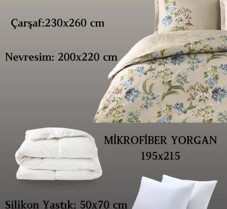 Taç Elodie Satijn Tweepersoons Slaapset Beige