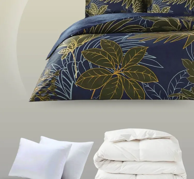 Set Letto Raso Matrimoniale Taç Marielle Blu Navy