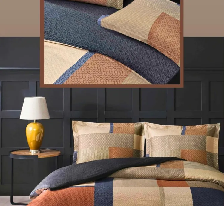 Set Letto Raso Matrimoniale Taç Evander Arancione
