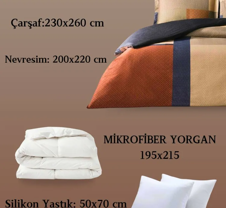 Set Letto Raso Matrimoniale Taç Evander Arancione