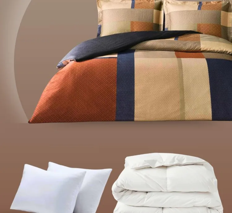 Set Letto Raso Matrimoniale Taç Evander Arancione