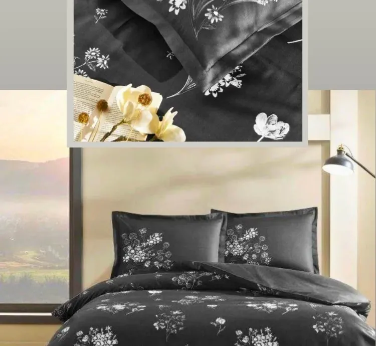 Set Letto Raso Matrimoniale Taç Roxane Nero
