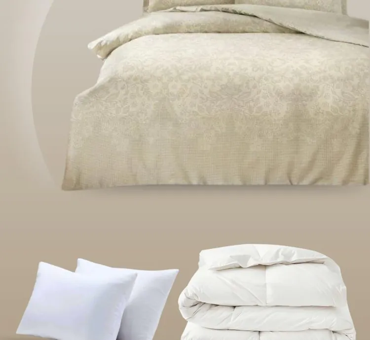Set Letto Raso Matrimoniale Taç Herta Beige