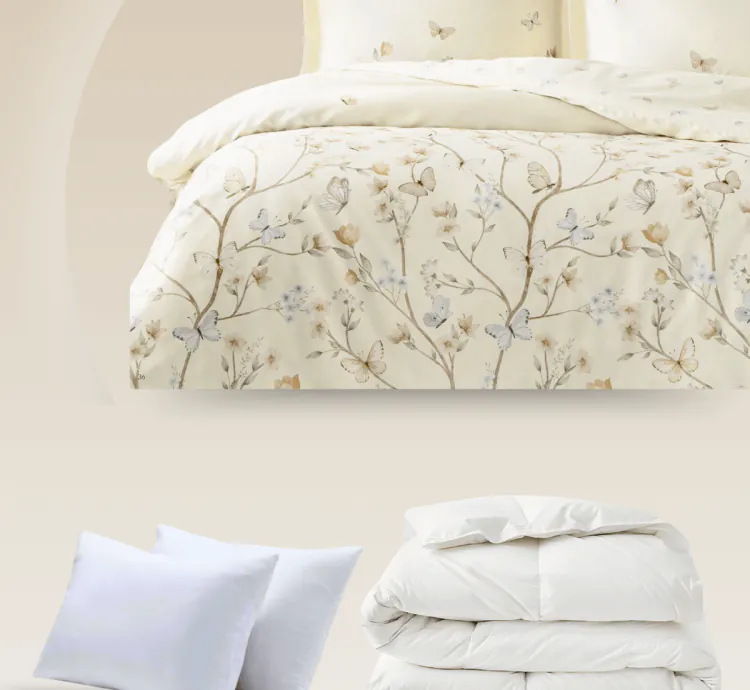 Set Letto Raso Matrimoniale Taç Lesly Crema