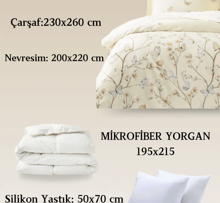 Set Letto Raso Matrimoniale Taç Lesly Crema