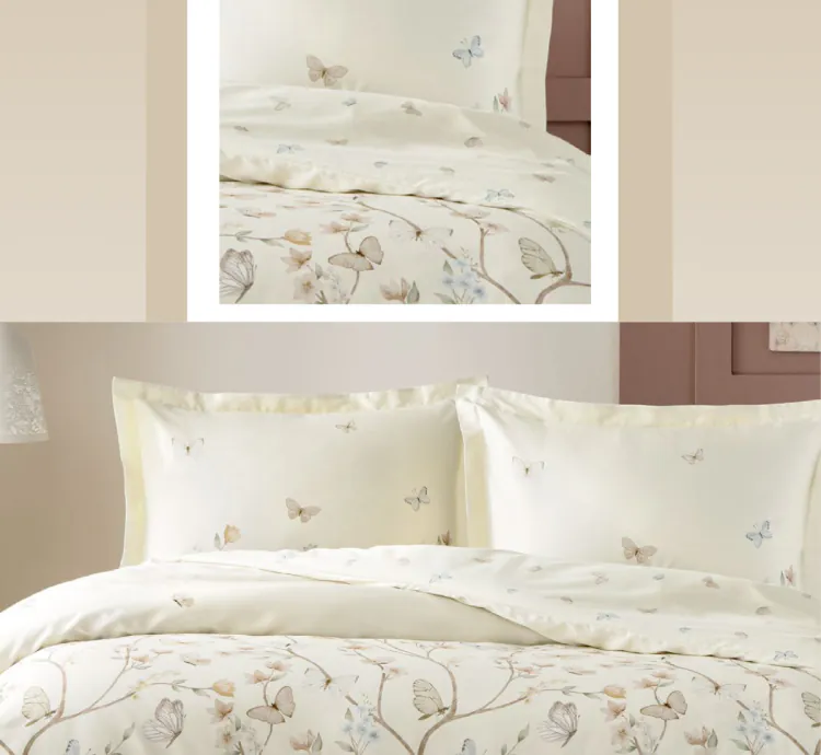 Set Letto Raso Matrimoniale Taç Lesly Crema