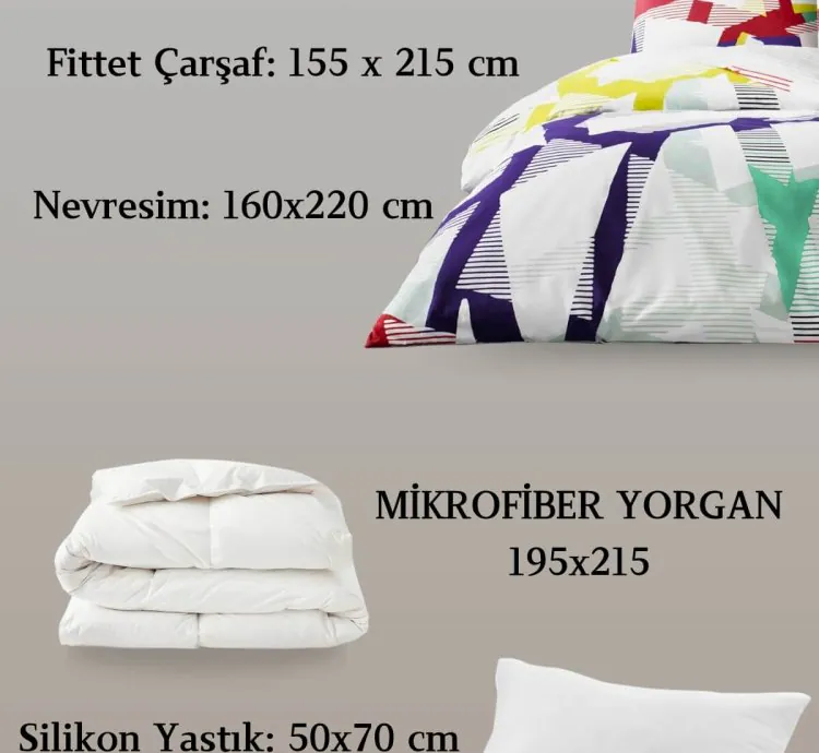 Taç Crimson Turquoise Ranforce Eenpersoons Slaapset