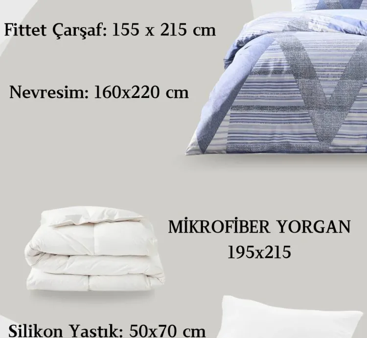 Parure de Lit Double Ranforce Lucas Bleu Taç