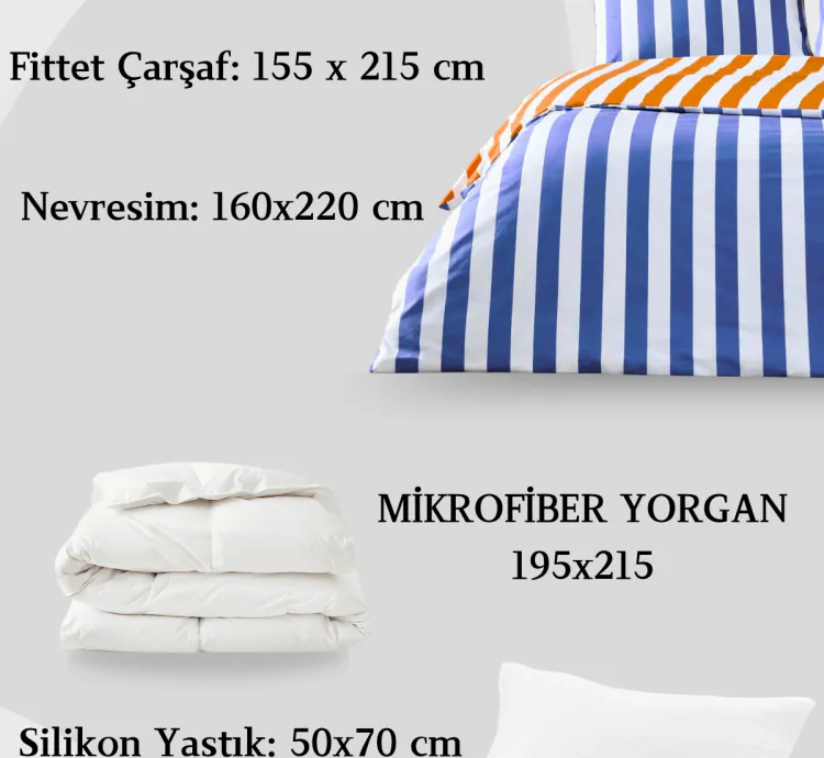 Juego de Cama Individual Ranforce Neva Naranja Taç