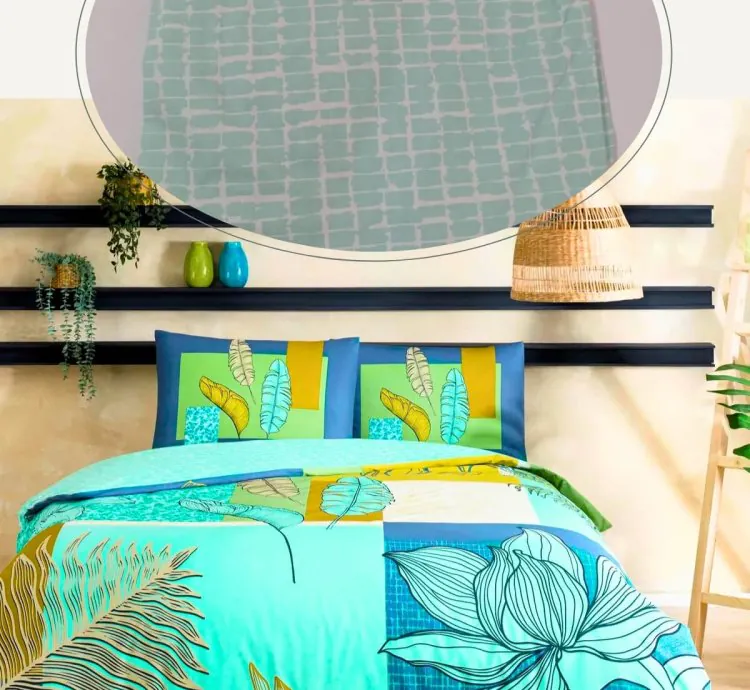 Set de Sommeil Ado Double Taç Monstera Menthe Ranforce