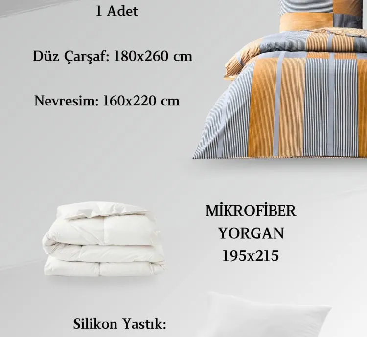 Taç Miles Orange Ranforce Single Sleep Set - 100% Cotton