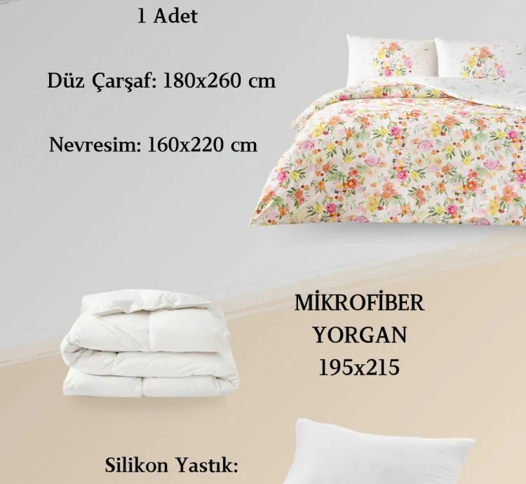 Taç Shirley Sarı Ranforce Tek Kişilik Uyku Seti - Nevresim + Çarşaf