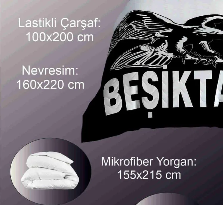 Tac Besiktas Стёганый Односпальный комплект для сна - Одеяло + Подушка, Стильный и Комфортный