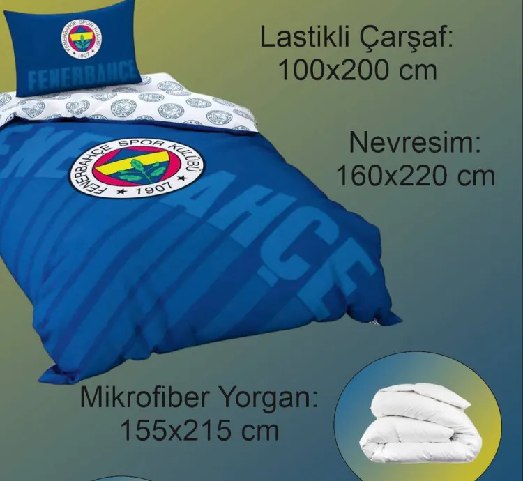 Set de Dormir Individual Fenerbahçe Logo Azul Marino