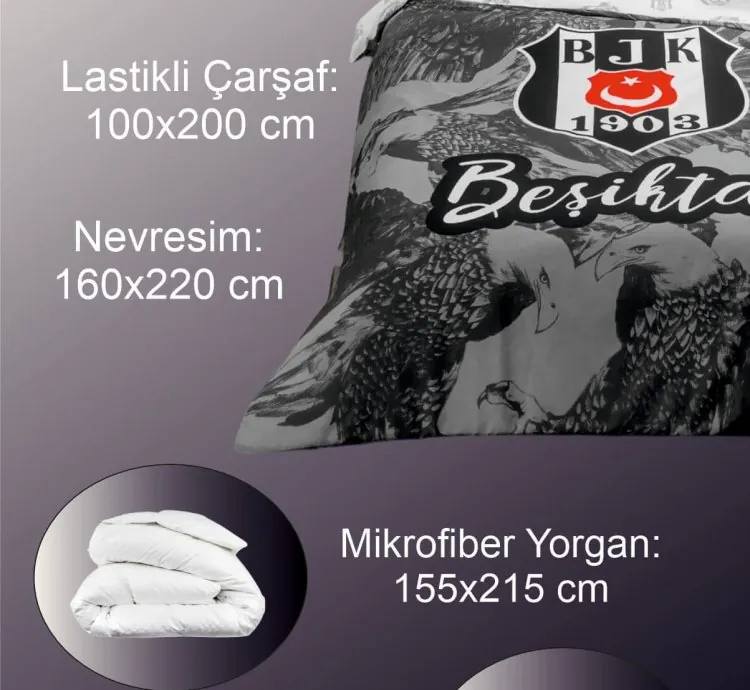 Taç Beşiktaş Adelaar Logo Eenpersoons Slaapset