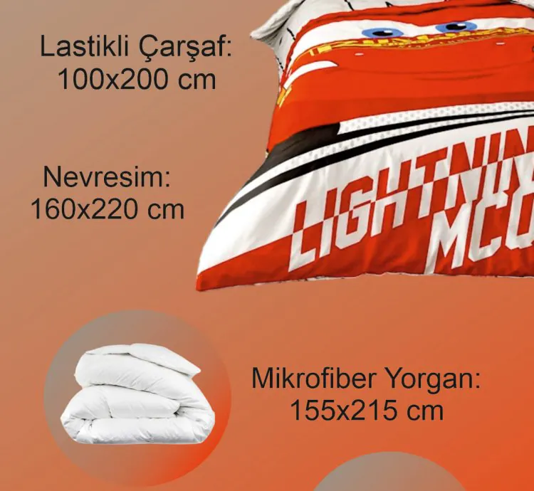 Taç Disney Cars Lightning Kinderdekbedovertrek