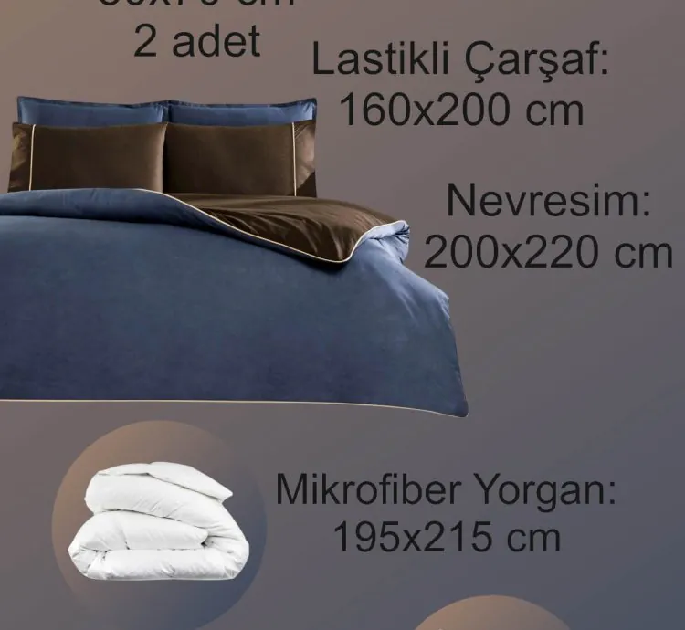Set de Dormit Dublu Taç Riven Bleumarin (Complet)