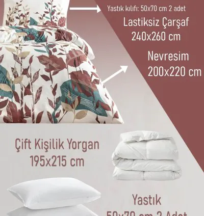 Juego de Cama Algodón Daisy Crudo Taç – Elegante 4
