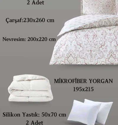Taç Cassandra Pflaume Satin Doppel-Schlaf-Set 4