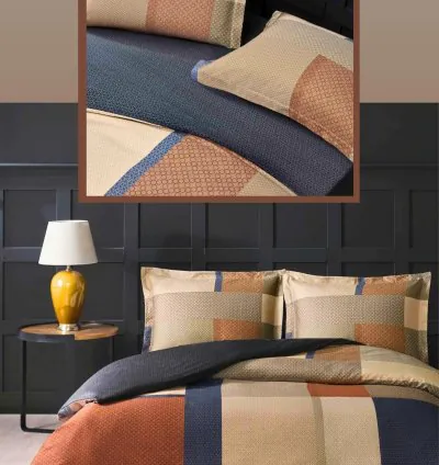 Set Letto Raso Matrimoniale Taç Evander Arancione 4