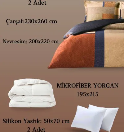Set Letto Raso Matrimoniale Taç Evander Arancione 3