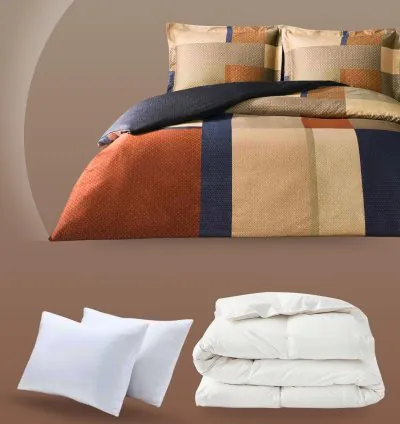 Set Letto Raso Matrimoniale Taç Evander Arancione