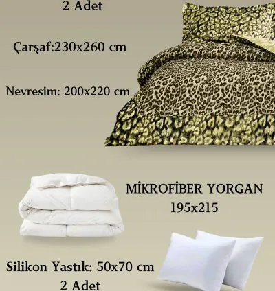 Set de Dormit din Satin Dublu Taç Leona Maro 3