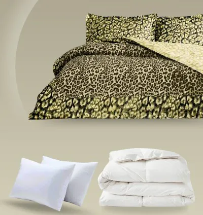 Set de Dormit din Satin Dublu Taç Leona Maro