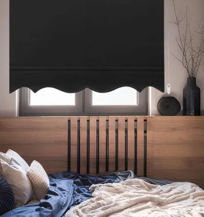 Dark Black Wave Roller Blind - Noble & Modern 3