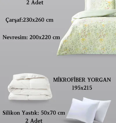 Set Letto Raso Matrimoniale Taç Cassie Verde 3
