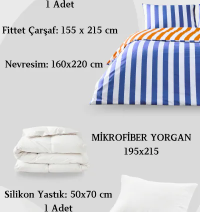Juego de Cama Individual Ranforce Neva Naranja Taç 3