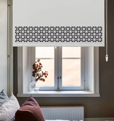 Lazer Kesim Desenli Ekru Renk Stor Perde - Salon, Mutfak 3