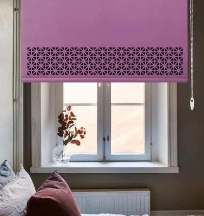 Redbud Paars Lasergesneden Rolgordijn - Verfijnd 3