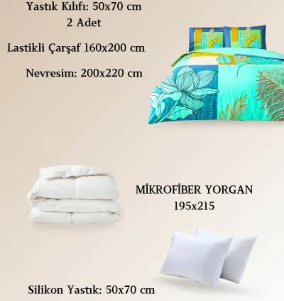 Set de Sommeil Ado Double Taç Monstera Menthe Ranforce 4