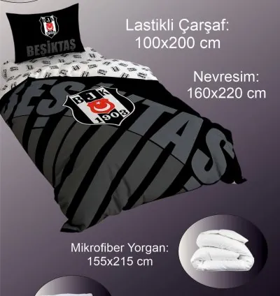 Set de Dormit Single Beşiktaş Logo Negru 4